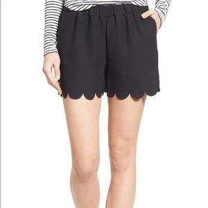 Madewell Black Scalloped Hem Pull On Shorts